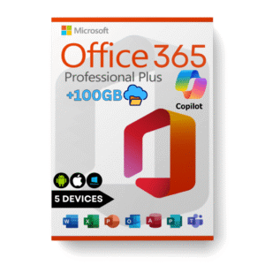 office 365 professional plus – 5 devices pc/mac/mobile 1 year subscription with 100gb onedrive storage – new private account